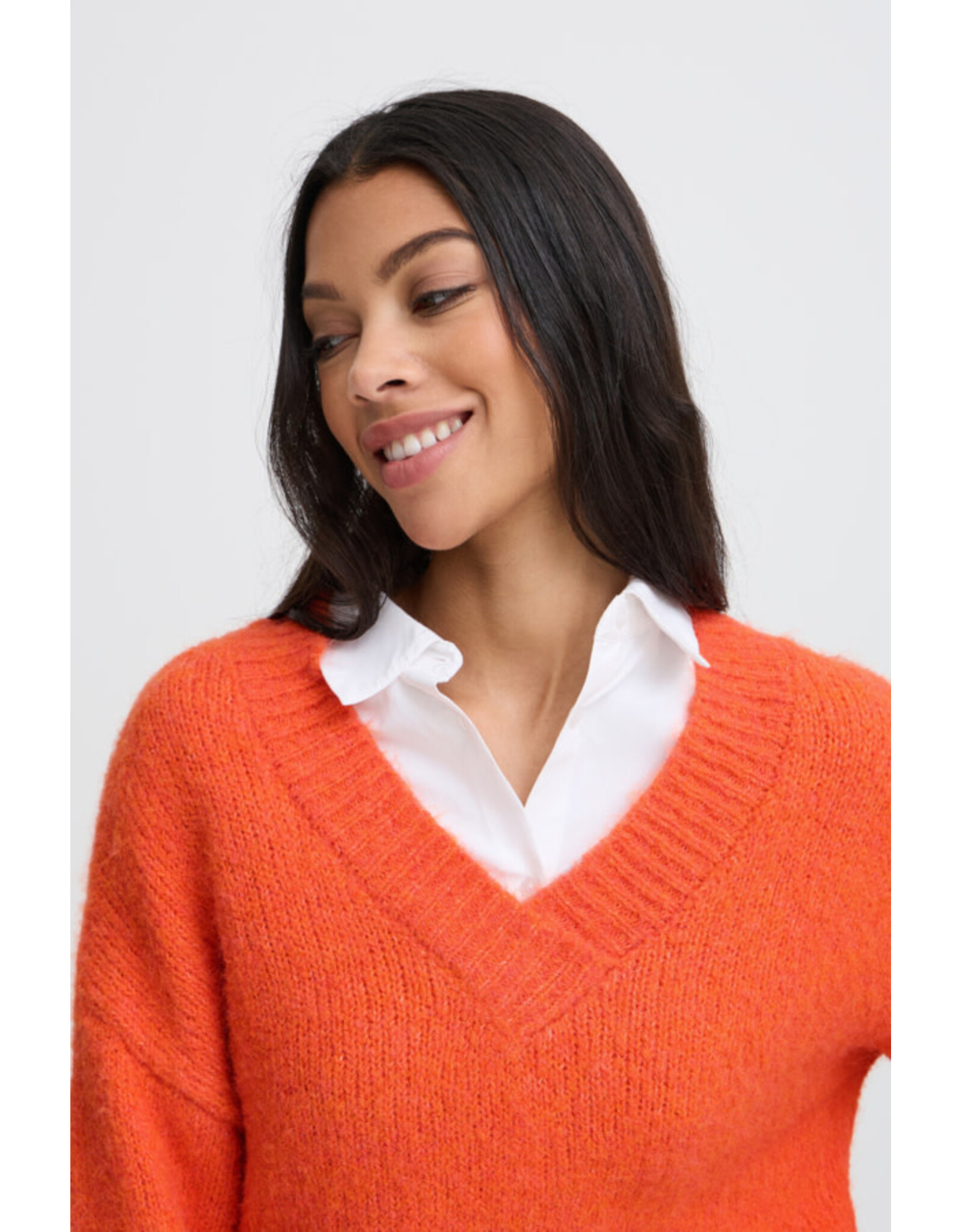 b.young b.young - Millers V Neck Pullover (Pureed Pumpkin)