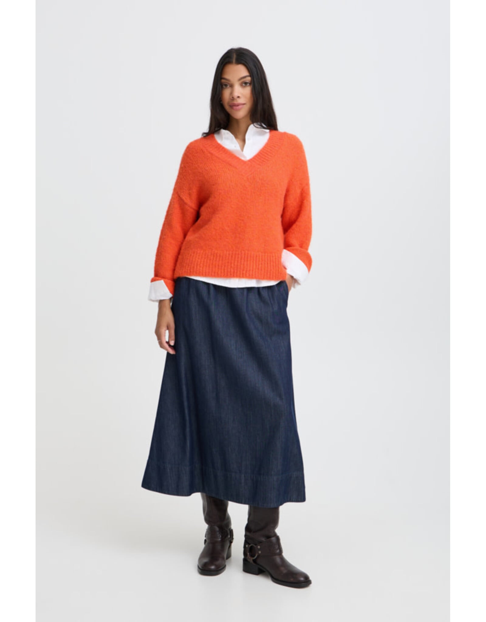 b.young b.young - Millers V Neck Pullover (Pureed Pumpkin)