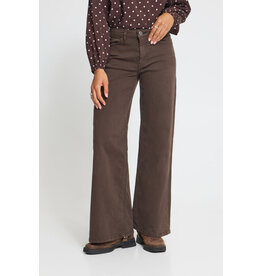 ICHI ICHI - Twiggy Flared High Waist Jeans (Coffee Bean)