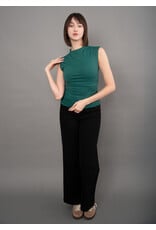 RD Style RD Style - Yve Mock Neck Ruched Tank (Dark Green)