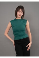 RD Style RD Style - Yve Mock Neck Ruched Tank (Dark Green)