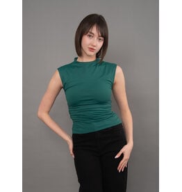 RD Style RD Style - Yve Mock Neck Ruched Tank (Dark Green)
