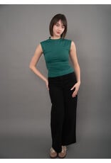 RD Style RD Style - Yve Mock Neck Ruched Tank (Dark Green)