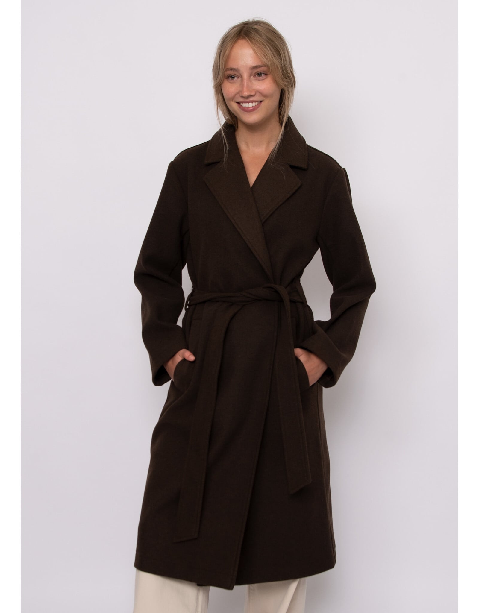 RD Style RD Style - Havy Notch Collar Wrap (Brown Melange)