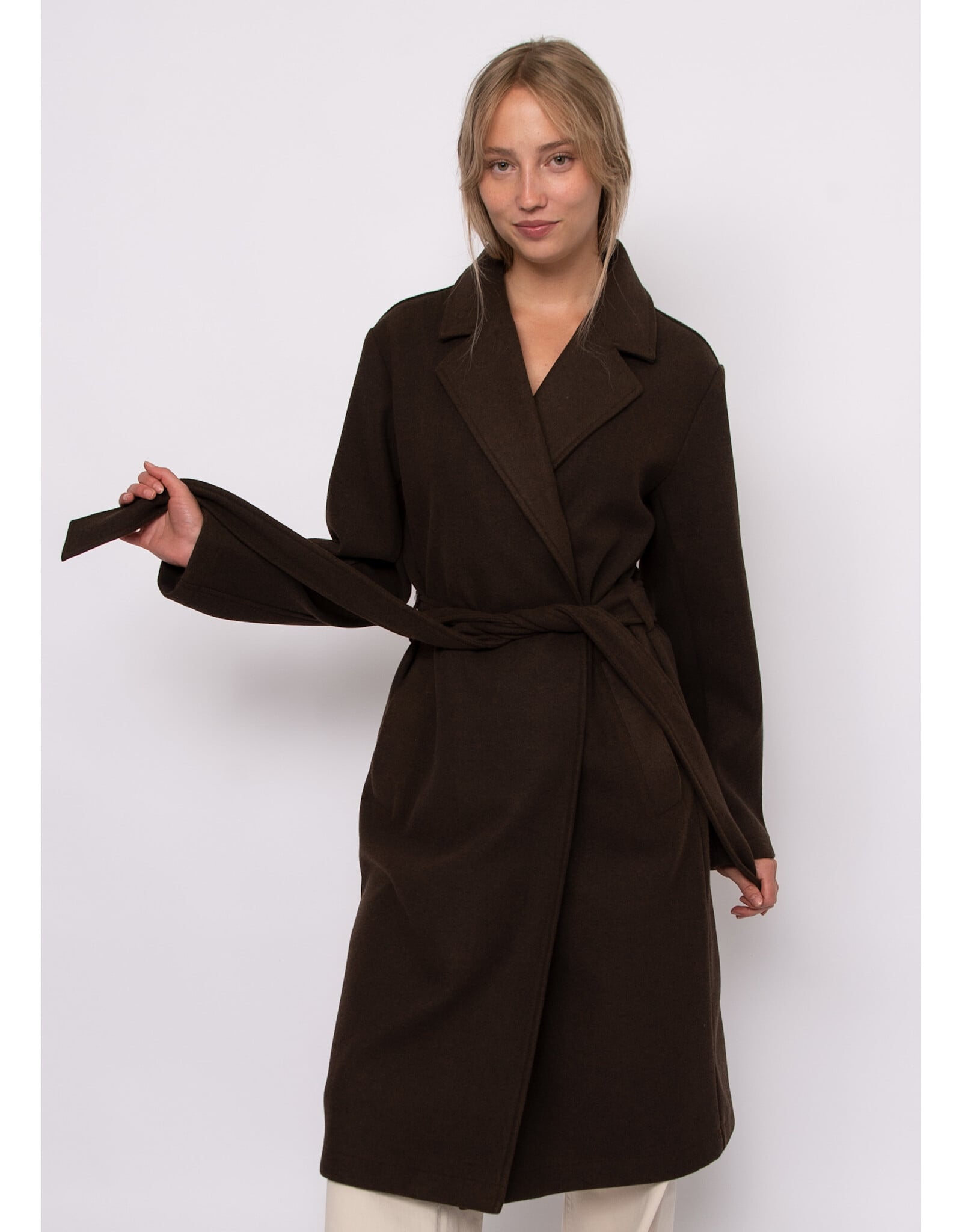 RD Style RD Style - Havy Notch Collar Wrap (Brown Melange)