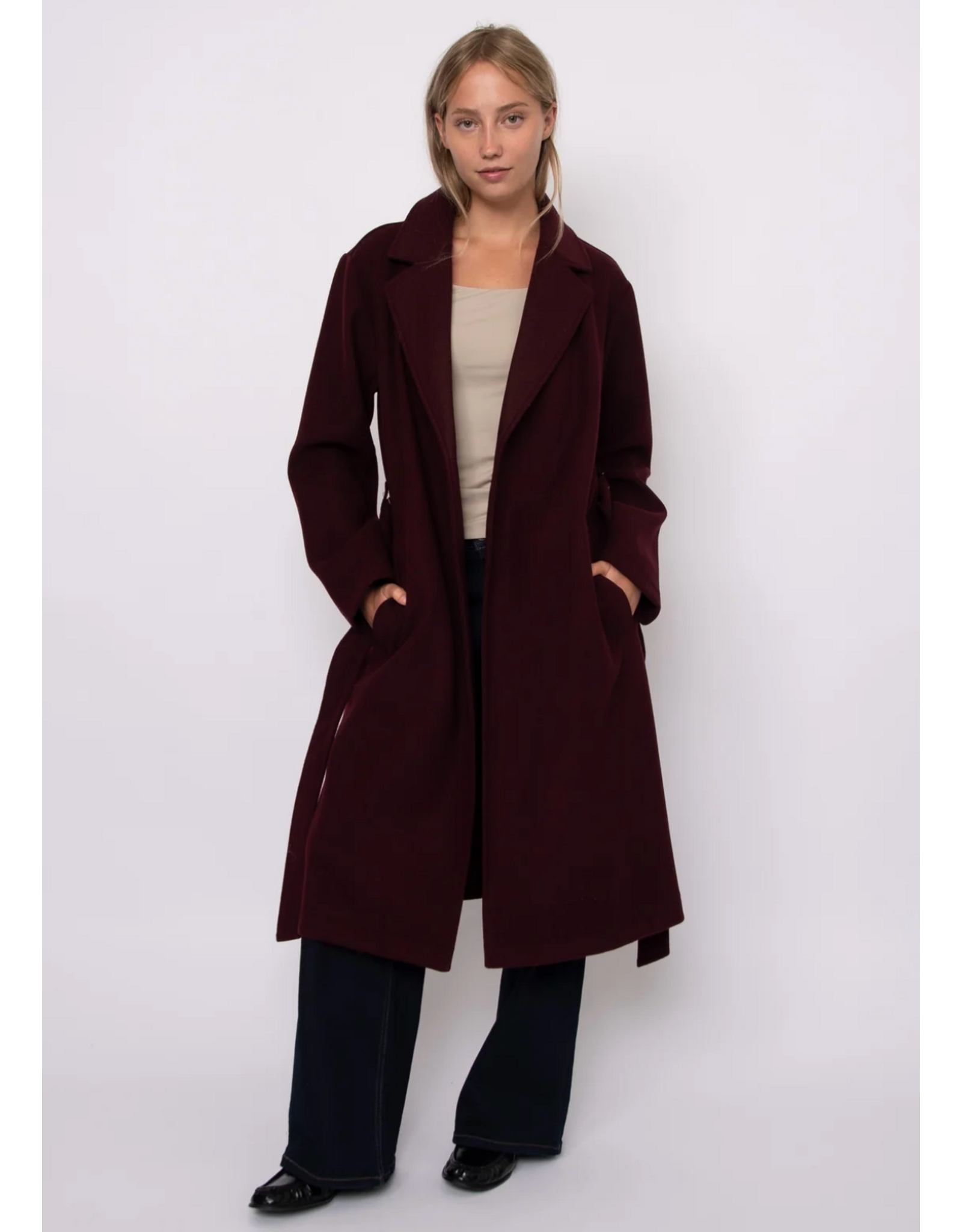 RD Style RD Style - Havy Notch Collar Wrap (Brown Melange)