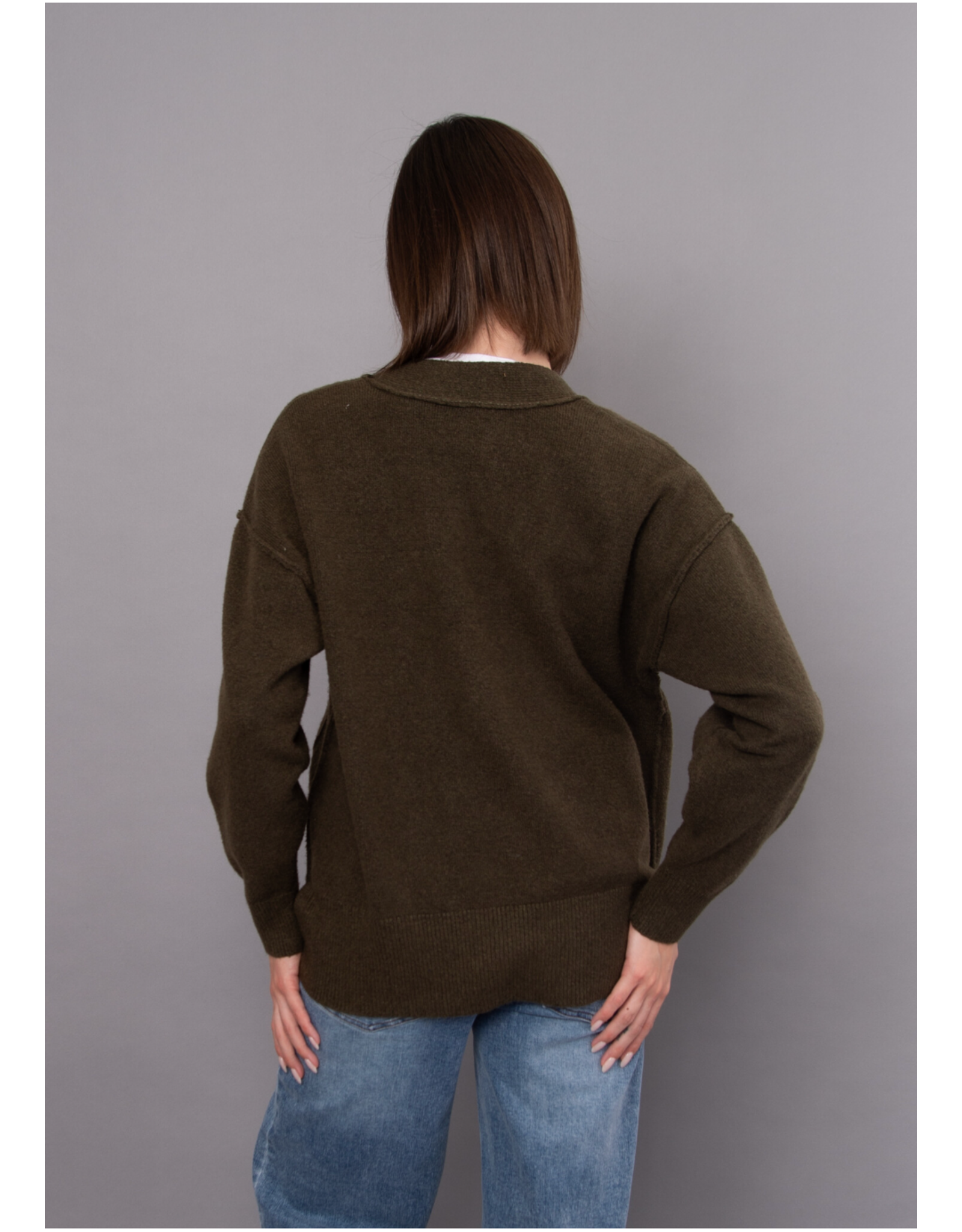 RD Style RD Style - Patsy Long Sleeve V-Neck Cardigan (Olive)