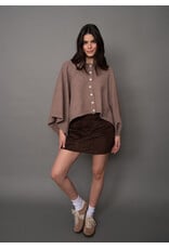 RD Style RD Style - Costanza Button Front Poncho (Mushroom)