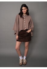 RD Style RD Style - Costanza Button Front Poncho (Mushroom)