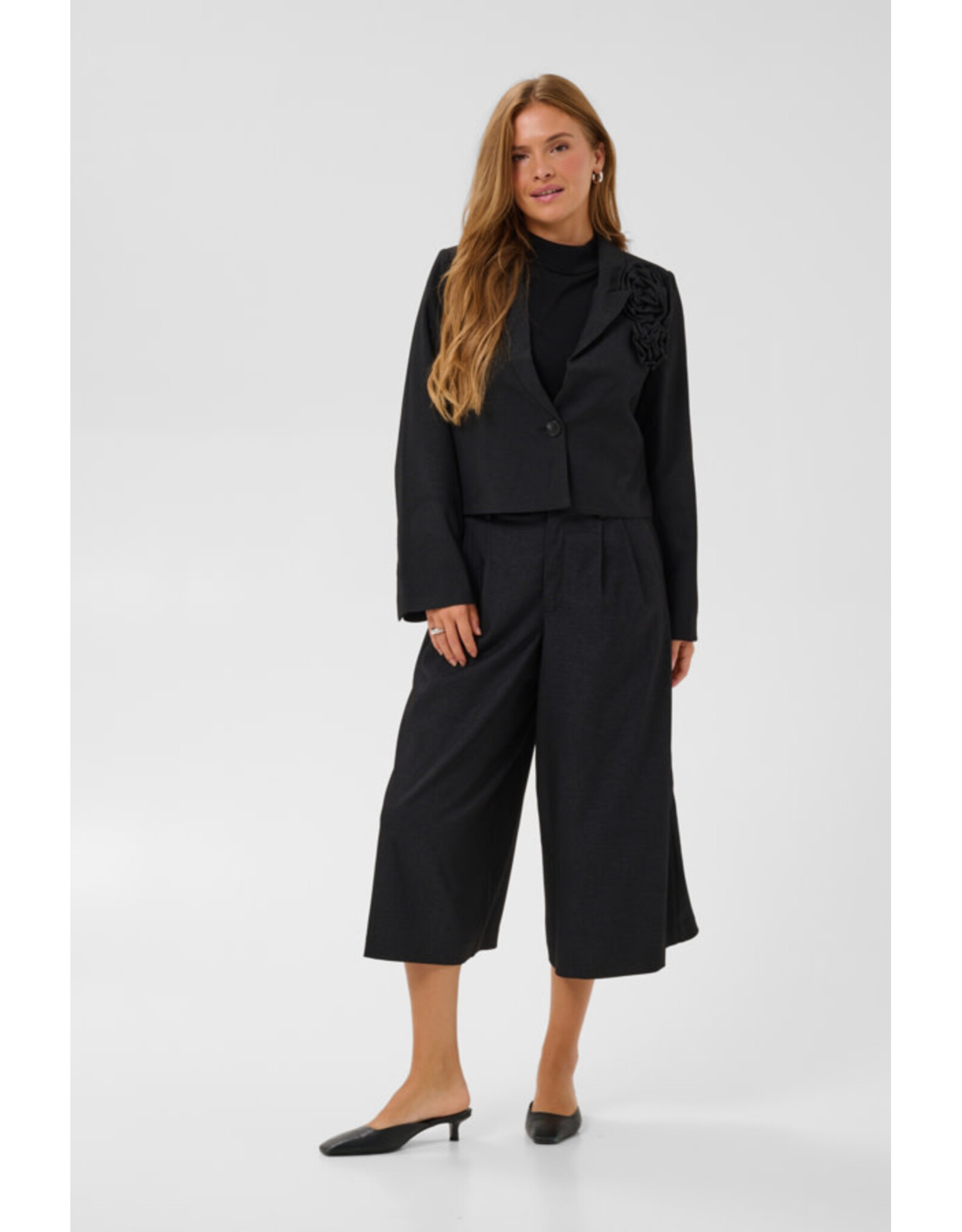 Kaffe Kaffe - Gabby Culotte Trousers (Dark Grey)