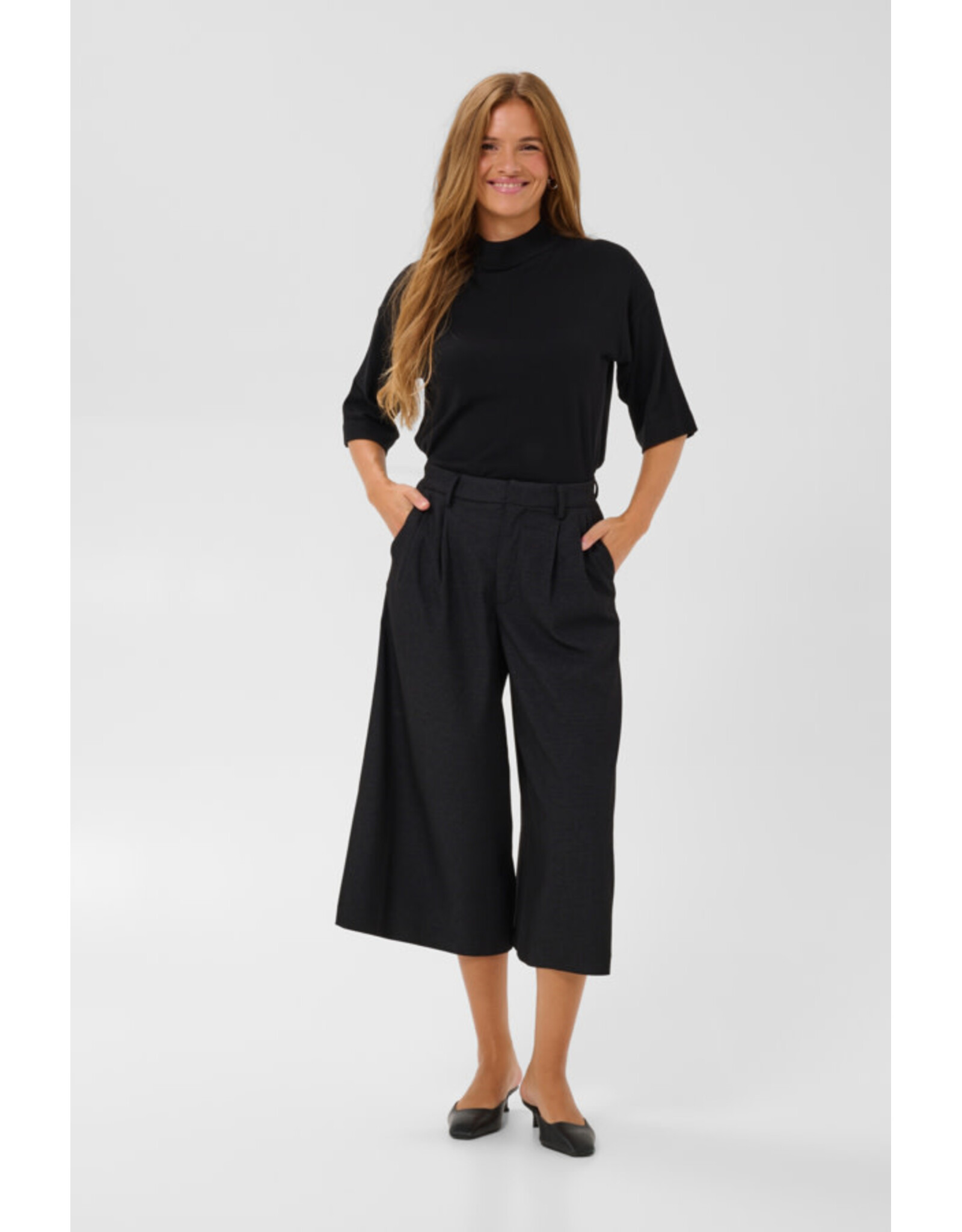 Kaffe Kaffe - Gabby Culotte Trousers (Dark Grey)