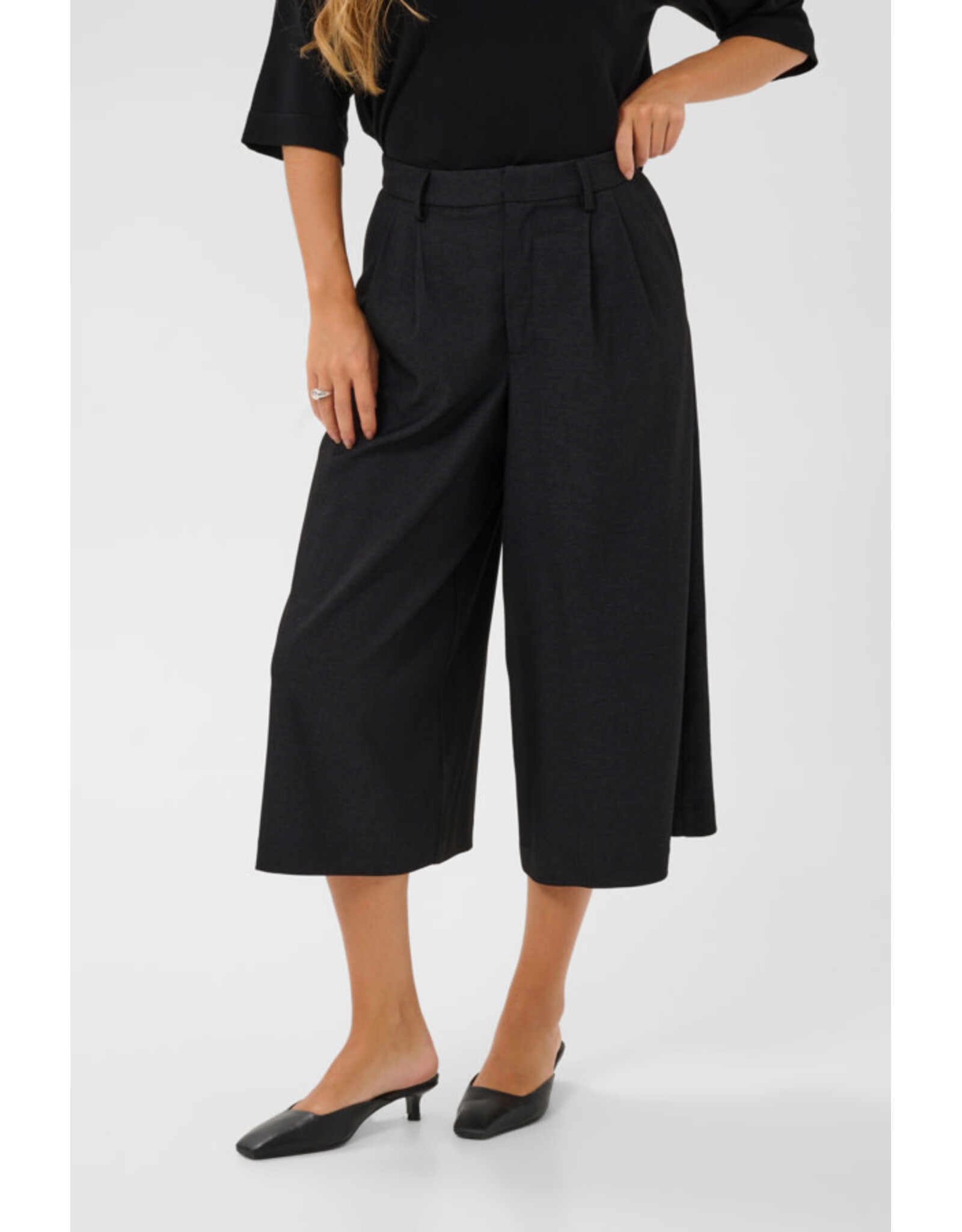 Kaffe Kaffe - Gabby Culotte Trousers (Dark Grey)
