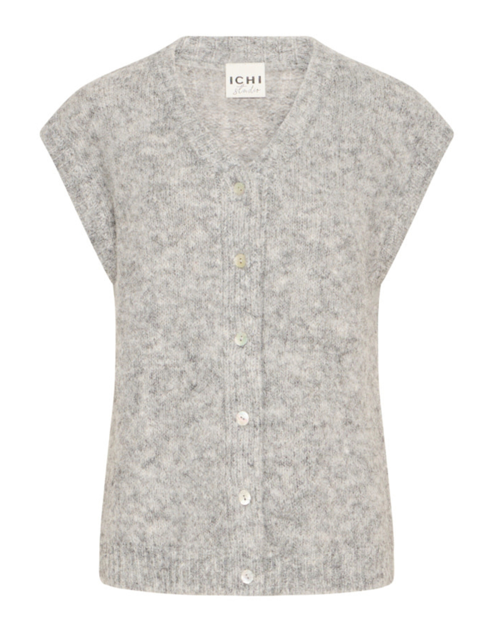 ICHI ICHI - Belablue Knit Waistcoat (Light Grey Melange)