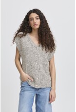 ICHI ICHI - Belablue Knit Waistcoat (Light Grey Melange)