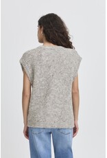 ICHI ICHI - Belablue Knit Waistcoat (Light Grey Melange)