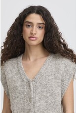 ICHI ICHI - Belablue Knit Waistcoat (Light Grey Melange)