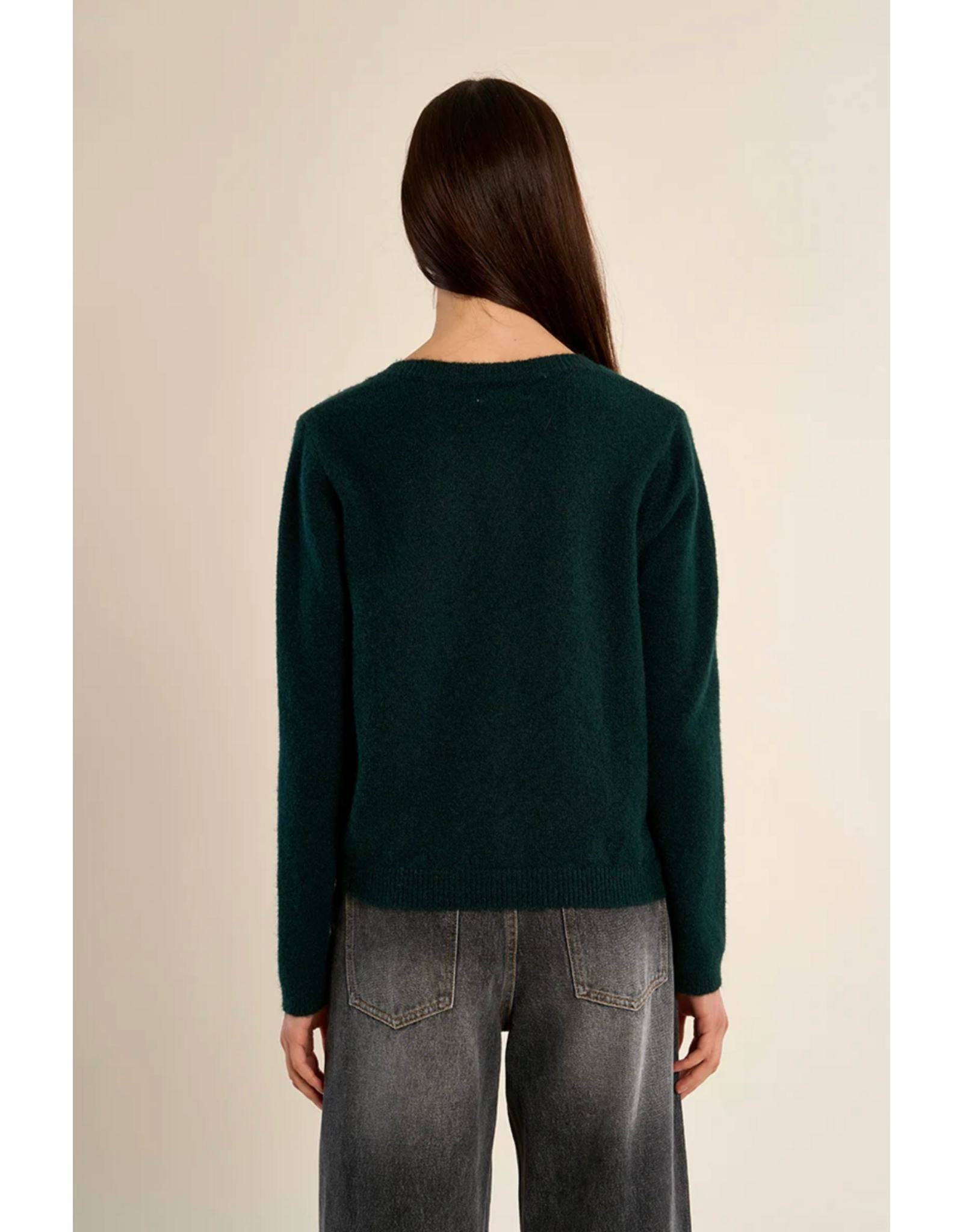 Molly Bracken Molly Bracken - Round Neck Cardigan (Green)