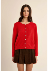 Molly Bracken Molly Bracken - Round Neck Cardigan (Red)