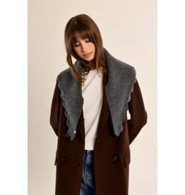 Molly Bracken Molly Bracken - Knit Scalloped Edge Scarf (Grey)
