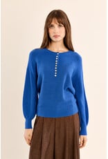 Molly Bracken Molly Bracken - Button Down Sweater (Blue)