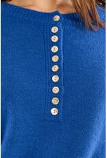 Molly Bracken Molly Bracken - Button Down Sweater (Blue)