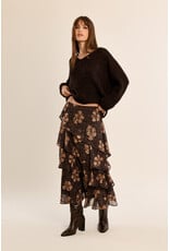 Molly Bracken Molly Bracken - V Neck Sweater (Chocolate)