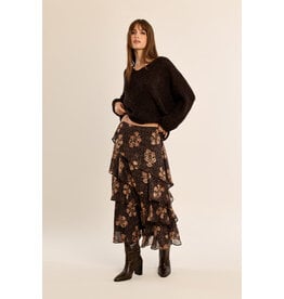 Molly Bracken Molly Bracken - V Neck Sweater (Chocolate)