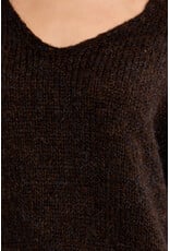 Molly Bracken Molly Bracken - V Neck Sweater (Chocolate)
