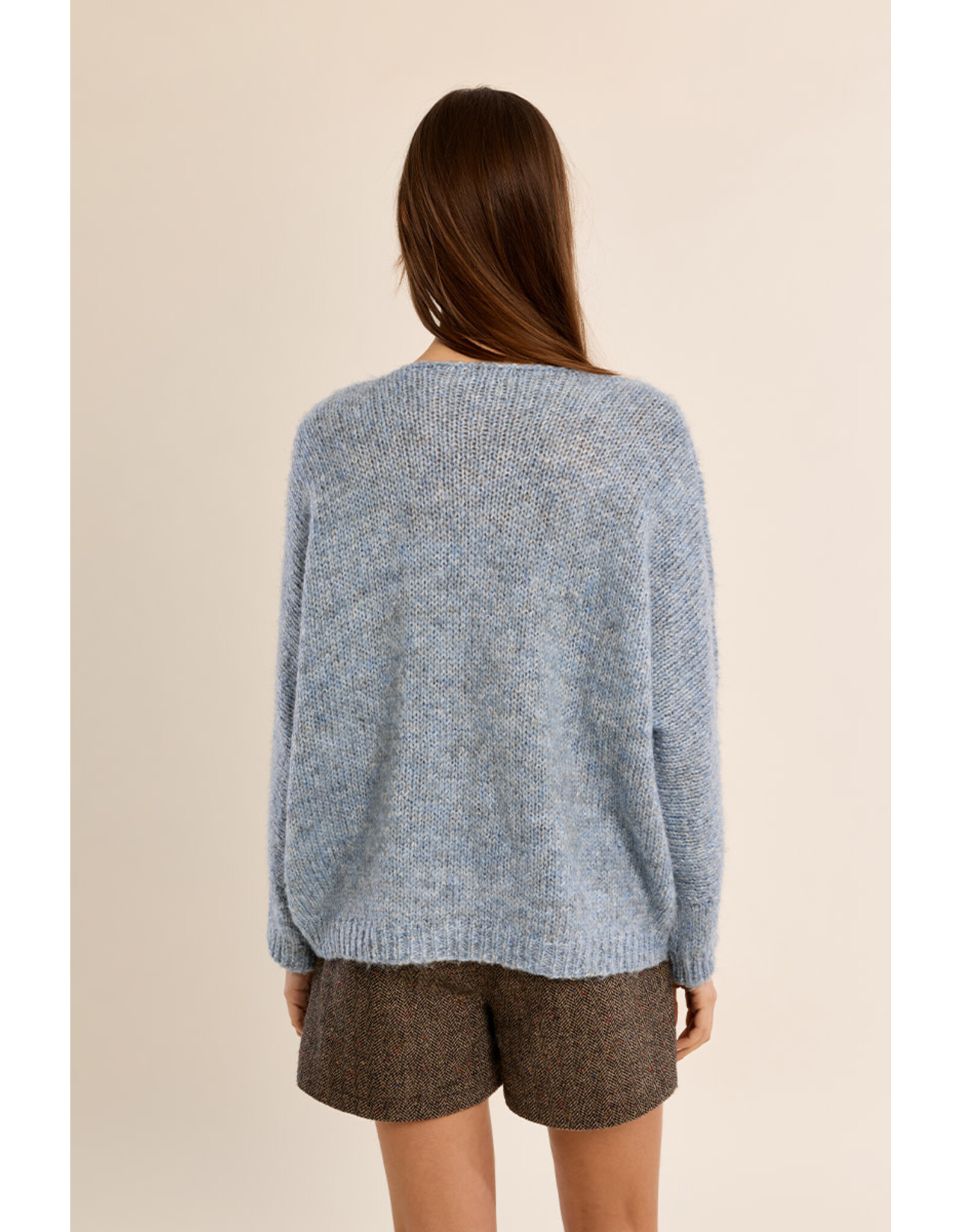 Molly Bracken Molly Bracken - V Neck Sweater (Denim Blue)