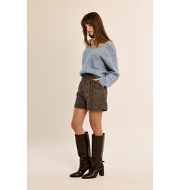Molly Bracken Molly Bracken - V Neck Sweater (Denim Blue)