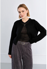 Molly Bracken Molly Bracken - Fluffy Knit Open Cardigan (Black)