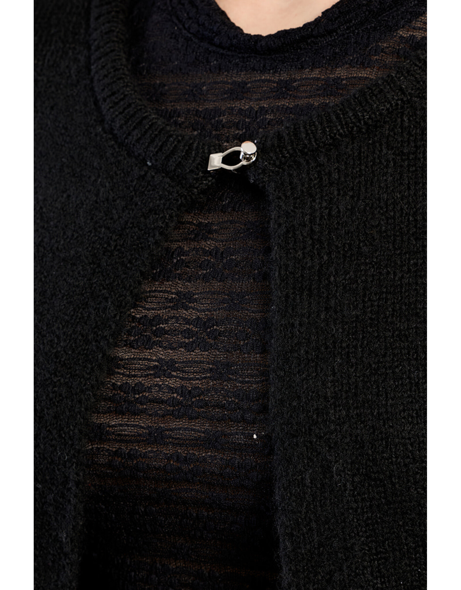 Molly Bracken Molly Bracken - Fluffy Knit Open Cardigan (Black)