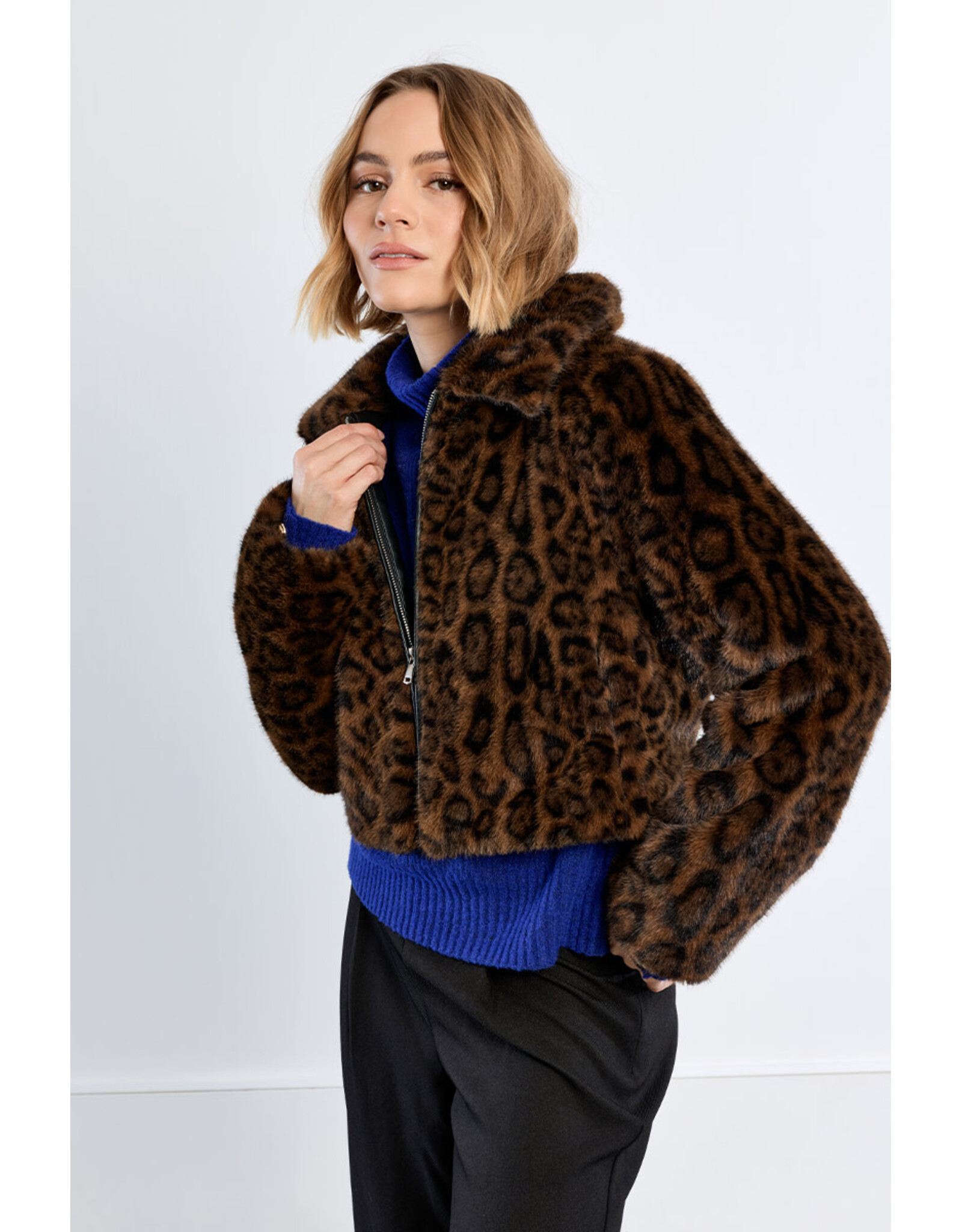 Molly Bracken Molly Bracken - Faux Fur Leopard Jacket
