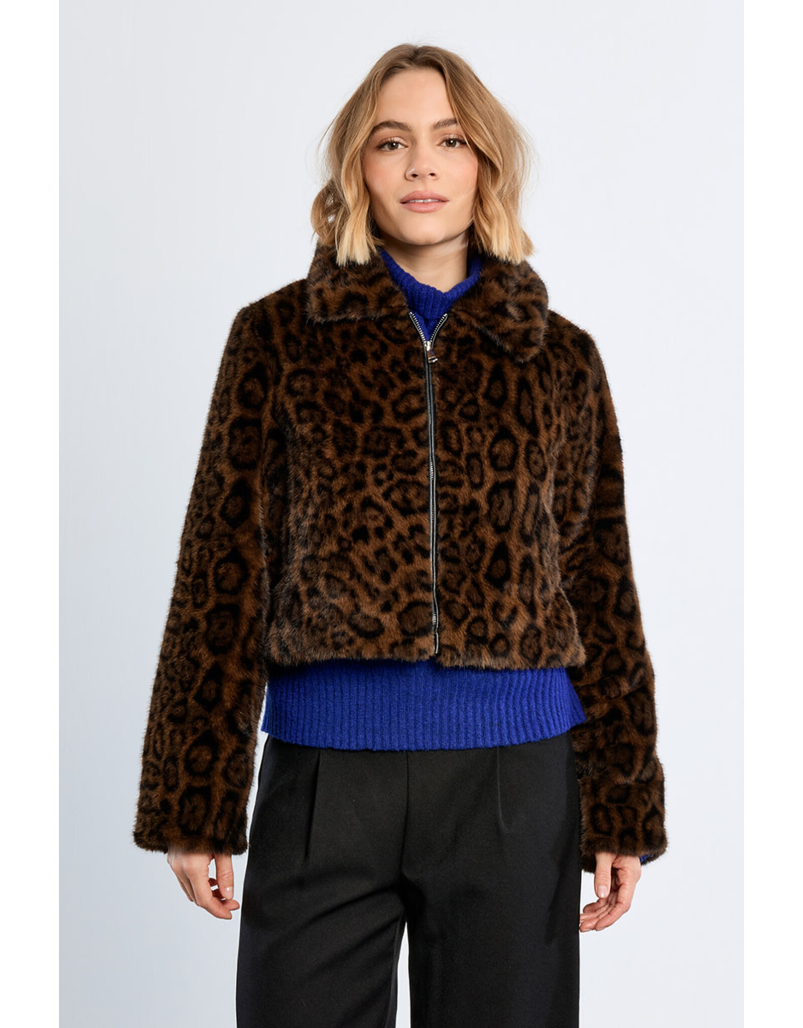 Molly Bracken Molly Bracken - Faux Fur Leopard Jacket