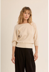 Molly Bracken Molly Bracken - 3/4 Sleeve Sweater with Open Back (Ivory)