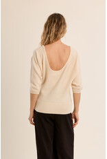 Molly Bracken Molly Bracken - 3/4 Sleeve Sweater with Open Back (Ivory)