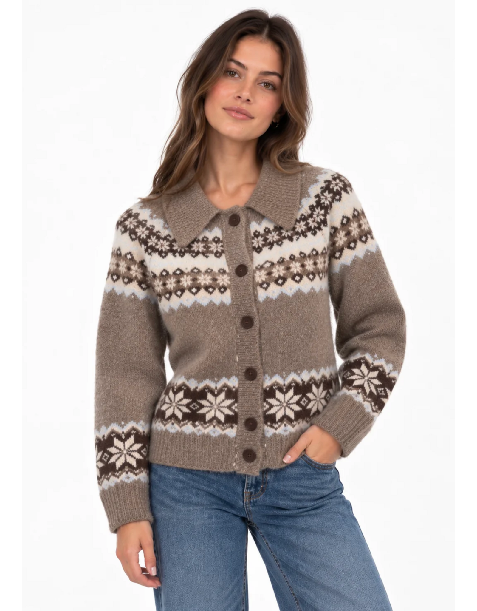 RD Style RD Style - Fair Isle Cardigan (Tan)