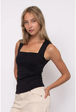 RD Style RD Style - Davinci Signature Second Skin Square Neck Ruched Top (Black)