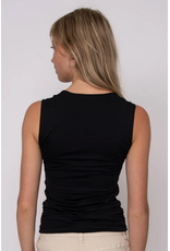 RD Style RD Style - Davinci Signature Second Skin Square Neck Ruched Top (Black)