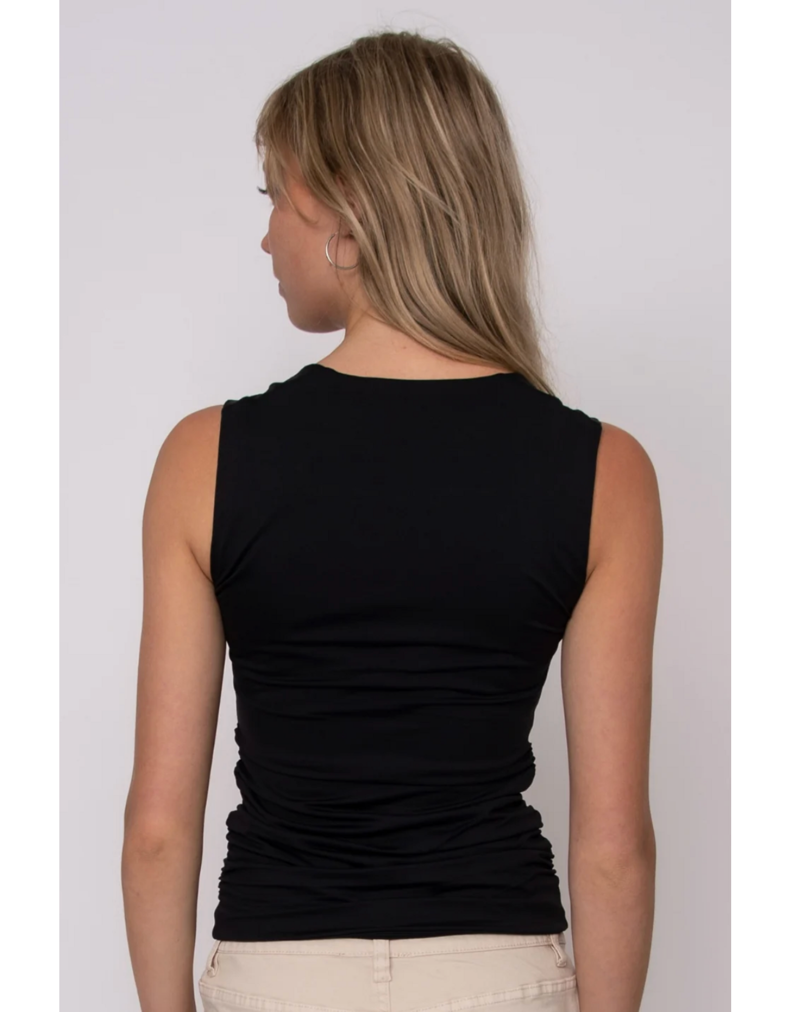 RD Style RD Style - Davinci Signature Second Skin Square Neck Ruched Top (Black)