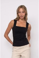 RD Style RD Style - Davinci Signature Second Skin Square Neck Ruched Top (Black)