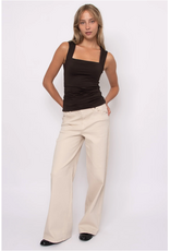 RD Style RD Style - Davinci Signature Second Skin Square Neck Ruched Top (Chocolate Torte)