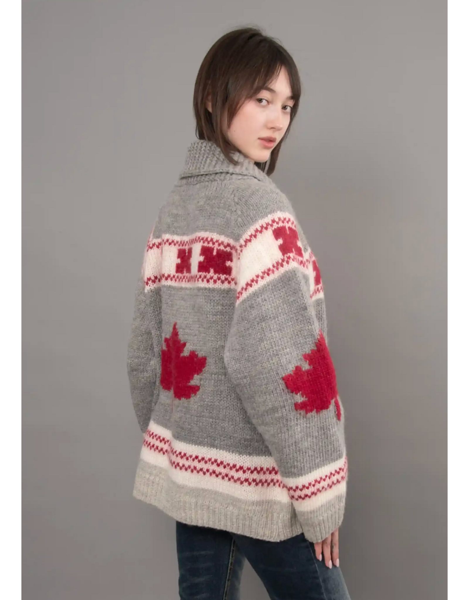 RD Style RD Style - Daria Shawl Collar Zip Up Sweater (Grey)