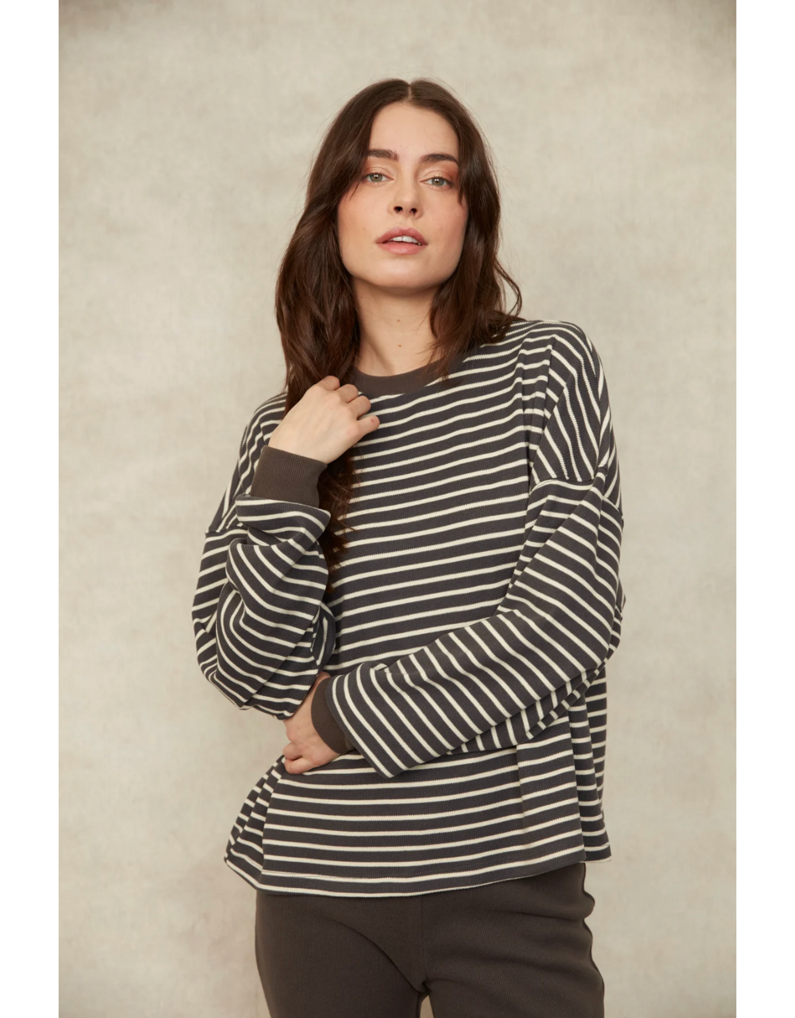 RD Style RD Style - Colbert Striped Cozy Waffle (Coal)