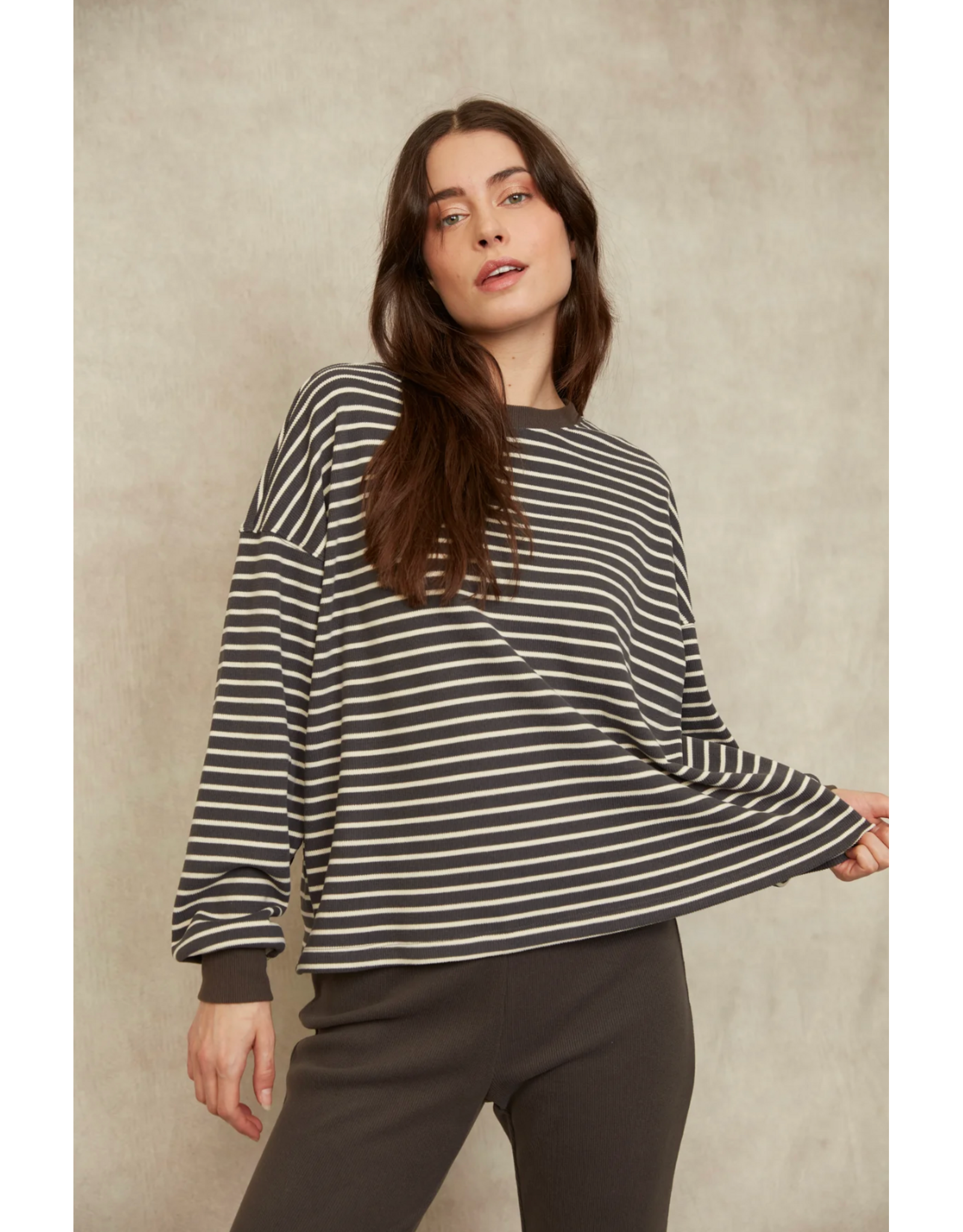 RD Style RD Style - Colbert Striped Cozy Waffle (Coal)