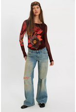 Free people Free People - Lilly Printed Long Sleeve Top (Cocoa)
