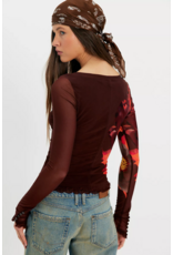 Free people Free People - Lilly Printed Long Sleeve Top (Cocoa)