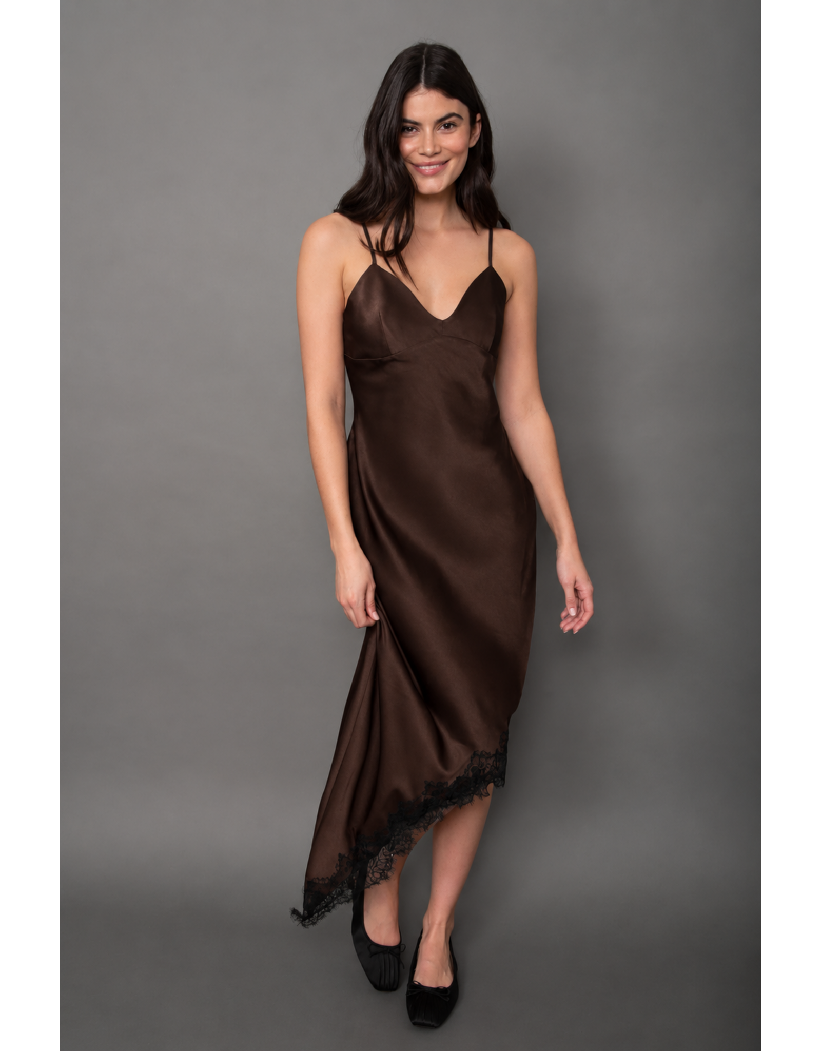 RD Style RD Style - Colette Satin w/ Lace Trim (Chocolate Torte / Black)