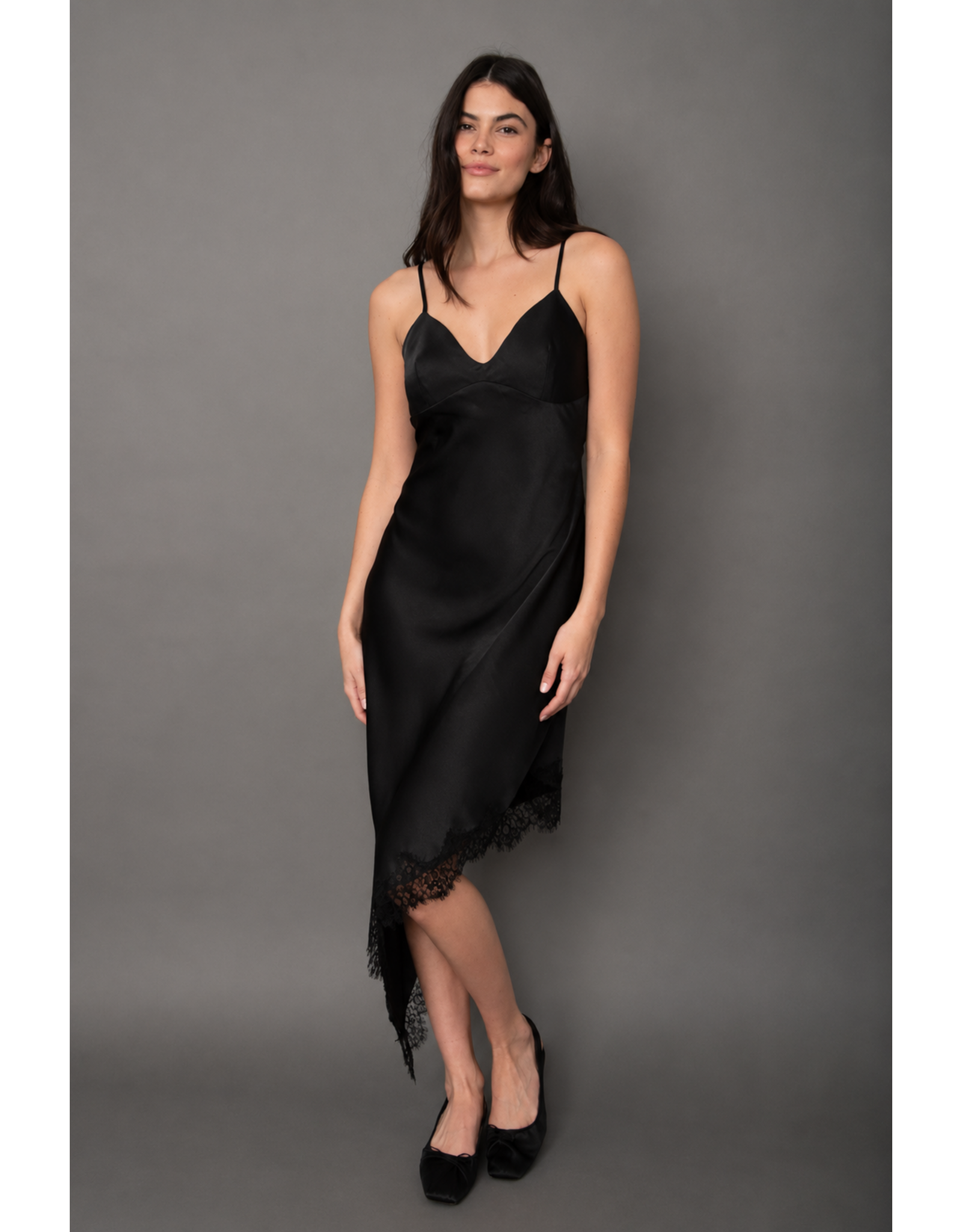 RD Style RD Style - Colette Satin w/ Lace Trim (Black / Black)