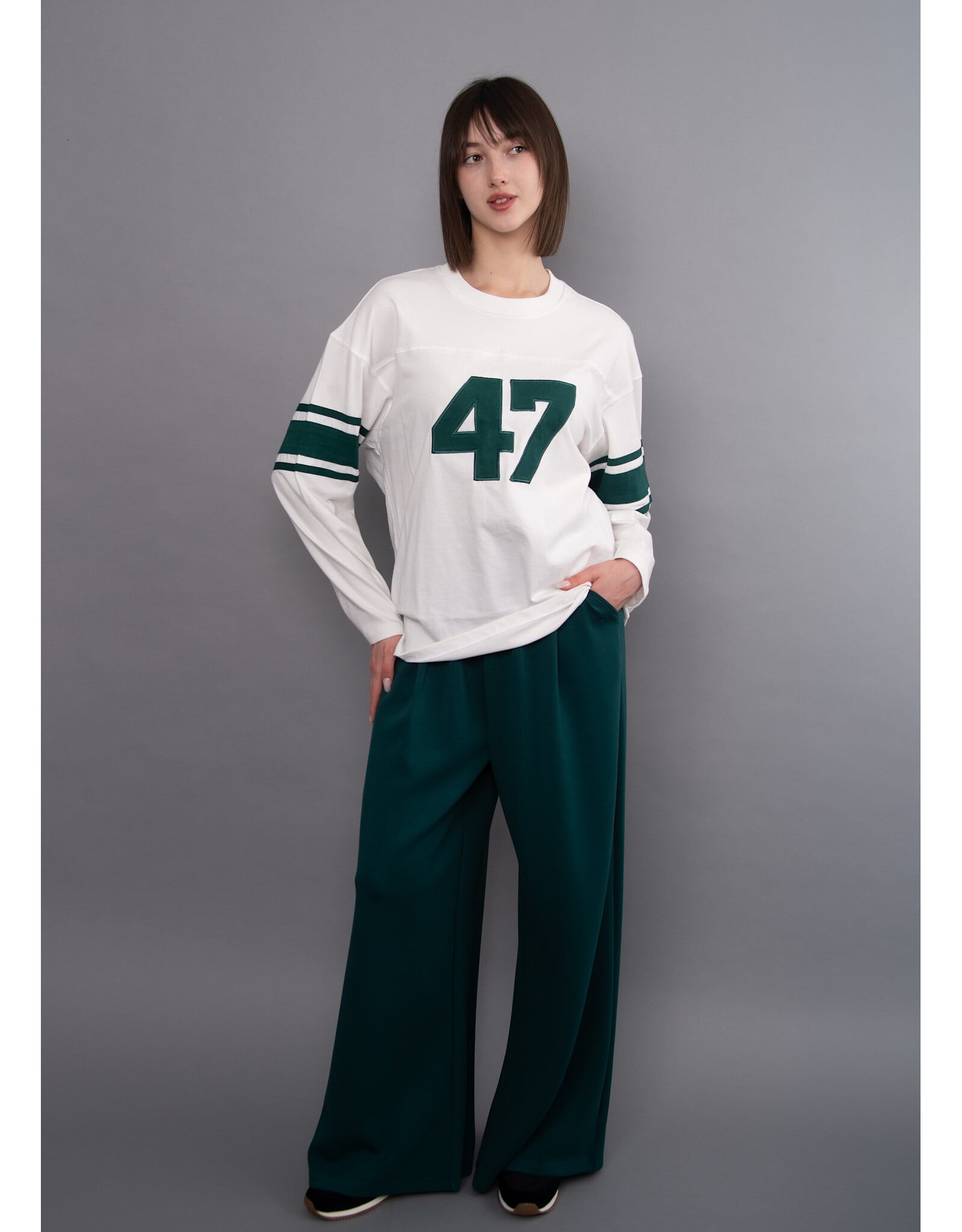 RD Style RD Style - Olympia Long Sleeve Top with Applique (Ecru Green)